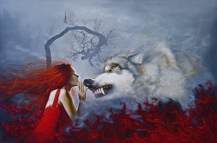 Caperucita roja con lobo